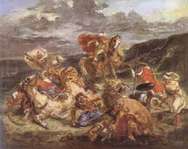 Eugene Delacroix The Lion Hunt (mk09) Spain oil painting art